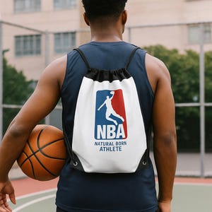 Basketball Gym Bag – Custom Drawstring Sports Backpack for Kids & Teens | Athletic Gift Idea,Sports Sackpack, Gift for Basketball Lovers