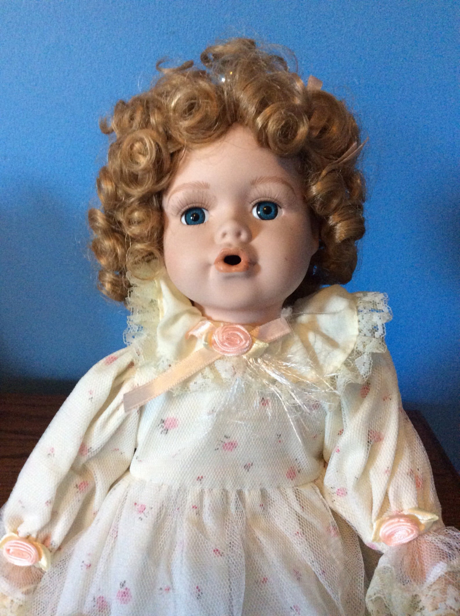 Vintage 15 inch Porcelain doll has bubbles on hair and | Etsy