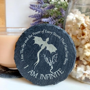 Fourth Wing Rebecca Yarros Inspired Coaster Gift Iron Flame Onyx Storm Booktok Book Lover Bookish Dragon Rider Tairn Andarna Violet Xaden