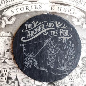 The Archer and the Fox Stephanie Garber OUaBH Once Upon a Broken Heart Caraval Booktok Book Lover Bookish Gift Merch Decor Coaster