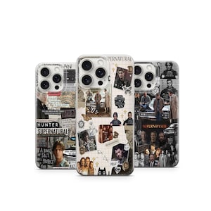 Supernatural Inspired Collage Phone Case Dean Sam Castiel Impala Carry On Wayward Son Aesthetic TV Show Art Supernatural Phone Case 1