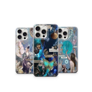 Mystical Mermaid Phone Case Ocean Collage Aesthetic with Shells  Deep Sea Fantasy Vibes  Collage Phone Case Mermaid Phone Case 1