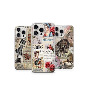 Retro Book Lover Phone Case Girl Phone Case Book Phone Case Introvert Reading Gift Samsung Phone Case iPhone Phone Case Book Phone Case 2
