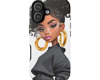 Black Girl Fashion Illustration Phone Case: Trendy Protective Cover