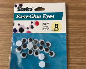 18 Piece Glue On Googly Eyes 8mm