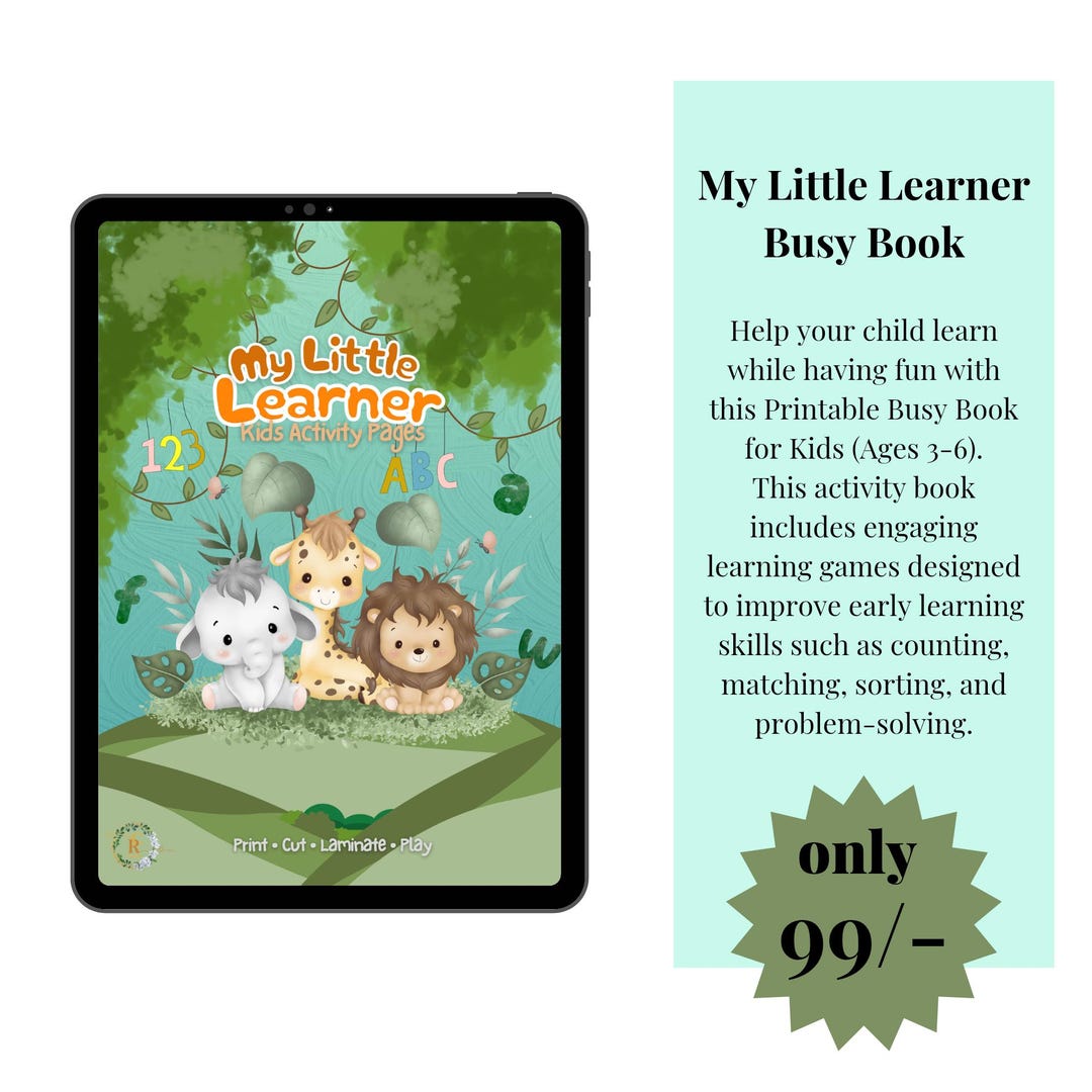 My Little Learner Busy Book | Printable Kids Activity Book | Preschool ...