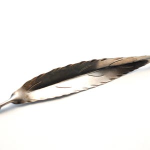 Vintage NYE Sterling Leaf or Feather Brooch - Long and Narrow - Quill - Lapel Pin - Stuart Nye