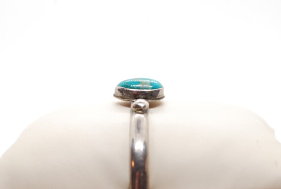 Turquoise & Sterling Silver Cuff Bracelet - Raw G… - image 9