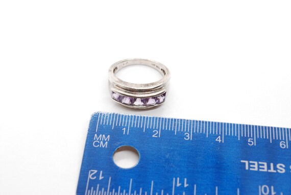 Simplistic 5 Stone Ring - Amethyst - Square Cut G… - image 6