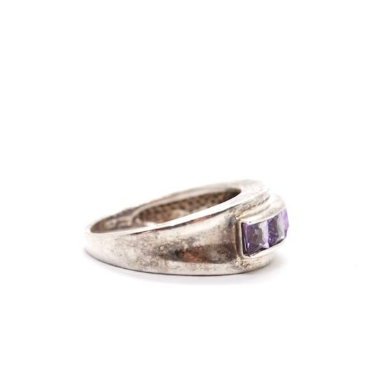 Simplistic 5 Stone Ring - Amethyst - Square Cut G… - image 2