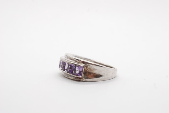 Simplistic 5 Stone Ring - Amethyst - Square Cut G… - image 4