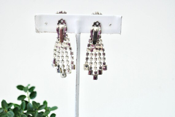 Art Deco  Clear Rhinestone Earrings - 1920's 1930… - image 4