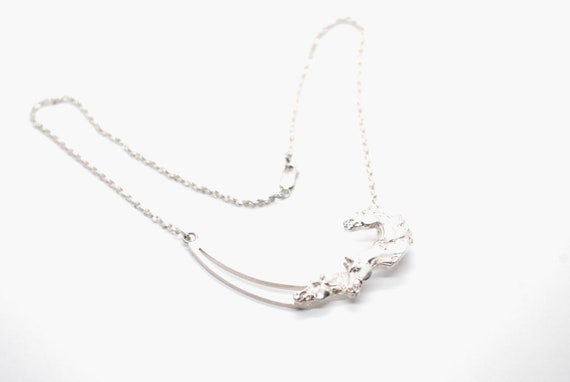Figural Mustangs Statement Necklace - Solid Sterl… - image 3