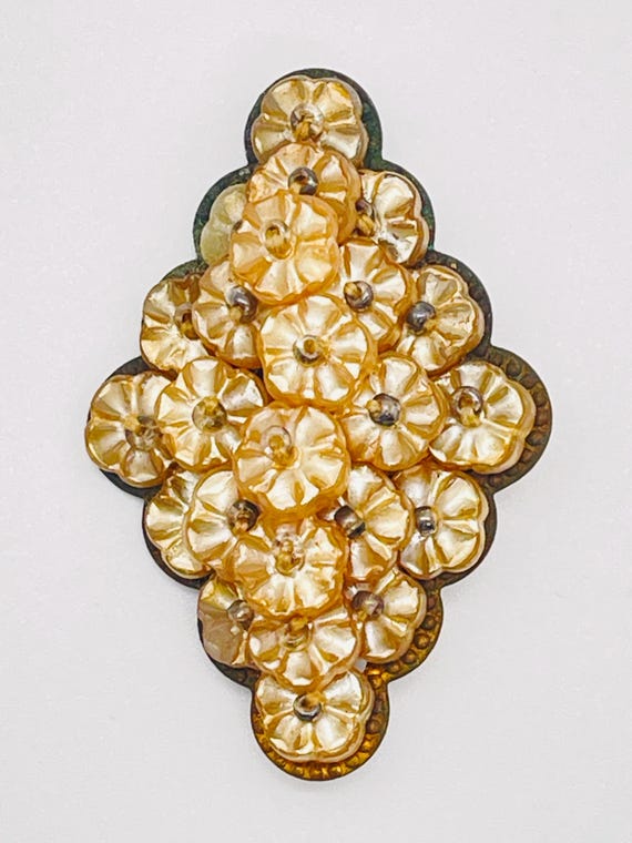 Early Unsigned Miriam Haskell Costume Brooch - Se… - image 3