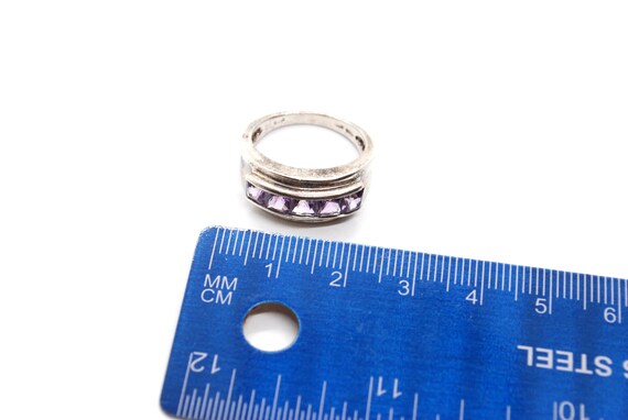 Simplistic 5 Stone Ring - Amethyst - Square Cut G… - image 10