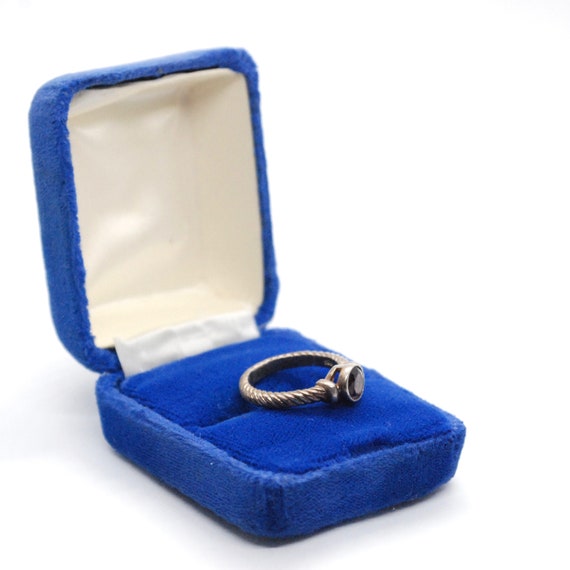 Vintage Silver & Amethyst Ring - Stackable - Purp… - image 3