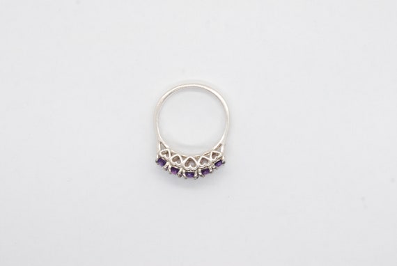 Simplistic 5 Stone Ring - Amethyst - Square Cut G… - image 9