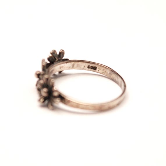 Vintage Sterling Silver Flower Midi Ring - Daisy … - image 4