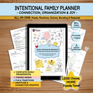 Digital Family Planner and Parenting System | Mom and Kids Organizer | Routines, Rewards + Screen-Free Activities | Printable PDF