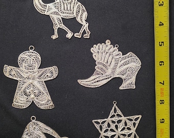 Handmade Silver-Plated Christmas Ornament | Unique Brass Holiday Decor | Elegant Handcrafted Tree Gift from Yogyakarta Indonesia! - Group 4