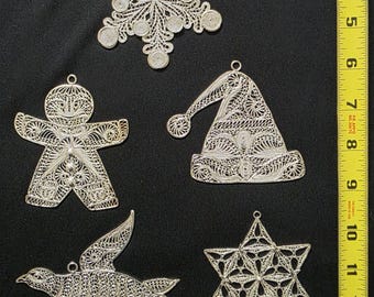 Handmade Silver-Plated Christmas Ornament | Unique Brass Holiday Decor | Elegant Handcrafted Tree Gift from Yogyakarta Indonesia! - Group 2