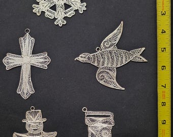 Handmade Silver-Plated Christmas Ornament | Unique Brass Holiday Decor | Elegant Handcrafted Tree Gift from Yogyakarta Indonesia! - Group 5