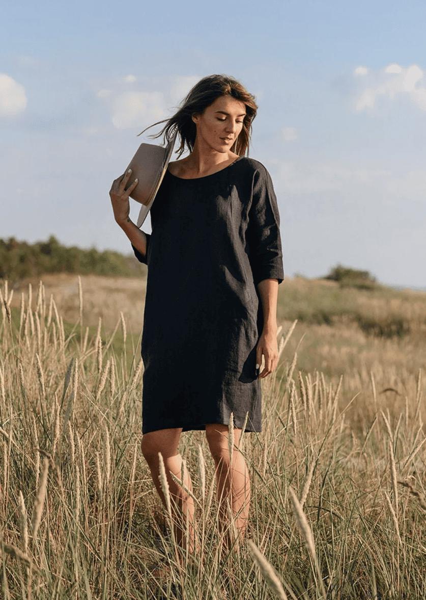 Black Trapeze Dress - Etsy
