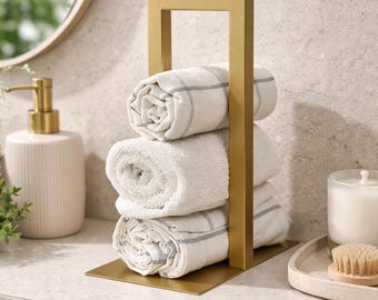 Modern Metal Freestanding Towel Rack – Minimalist Bathroom Towel Holder