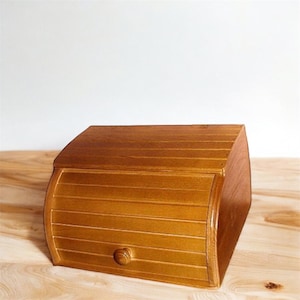 Wooden Bread Box | Large Rustic Bread Bin for Kitchen Counter, Handmade Bread Storage Container, Farmhouse Kitchen Organizer