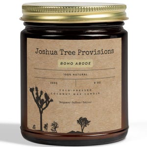Vela perfumada Joshua Tree Provisions - Boho Abode - Vela en frasco de vidrio ámbar