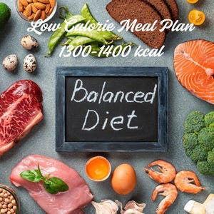 1300–1400 Calorie Meal Plan PDF | Low Calorie Weight Loss Diet | Daily Recipes | Instant Download