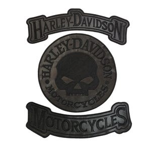 Harley Davidson Skull Patch: Embroidered Biker Back Patch, 30.5cm