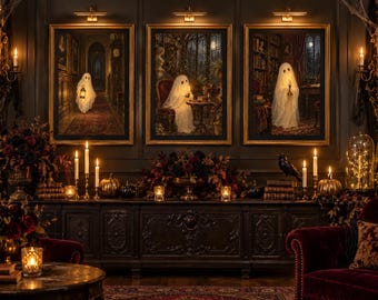 Victorian Ghost Prints, Dark Academia Halloween Decor (Digital Download)