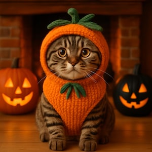 Digital Crochet Pattern – Halloween Cat Hoodie Costume (PDF)