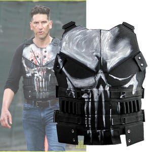 Punisher Inspired Tactical Vest | Skull Armor Leather Cosplay Costume | Superhero Biker Body Armor | Halloween Gift | Gift For Him