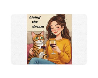 Pet Food Mat, Living the Dream, Cat Lover's, Food Mat, Kitty, Crazy Cat Lady,  Cat Owner Gift, Home Decor, Pet Lover Gift