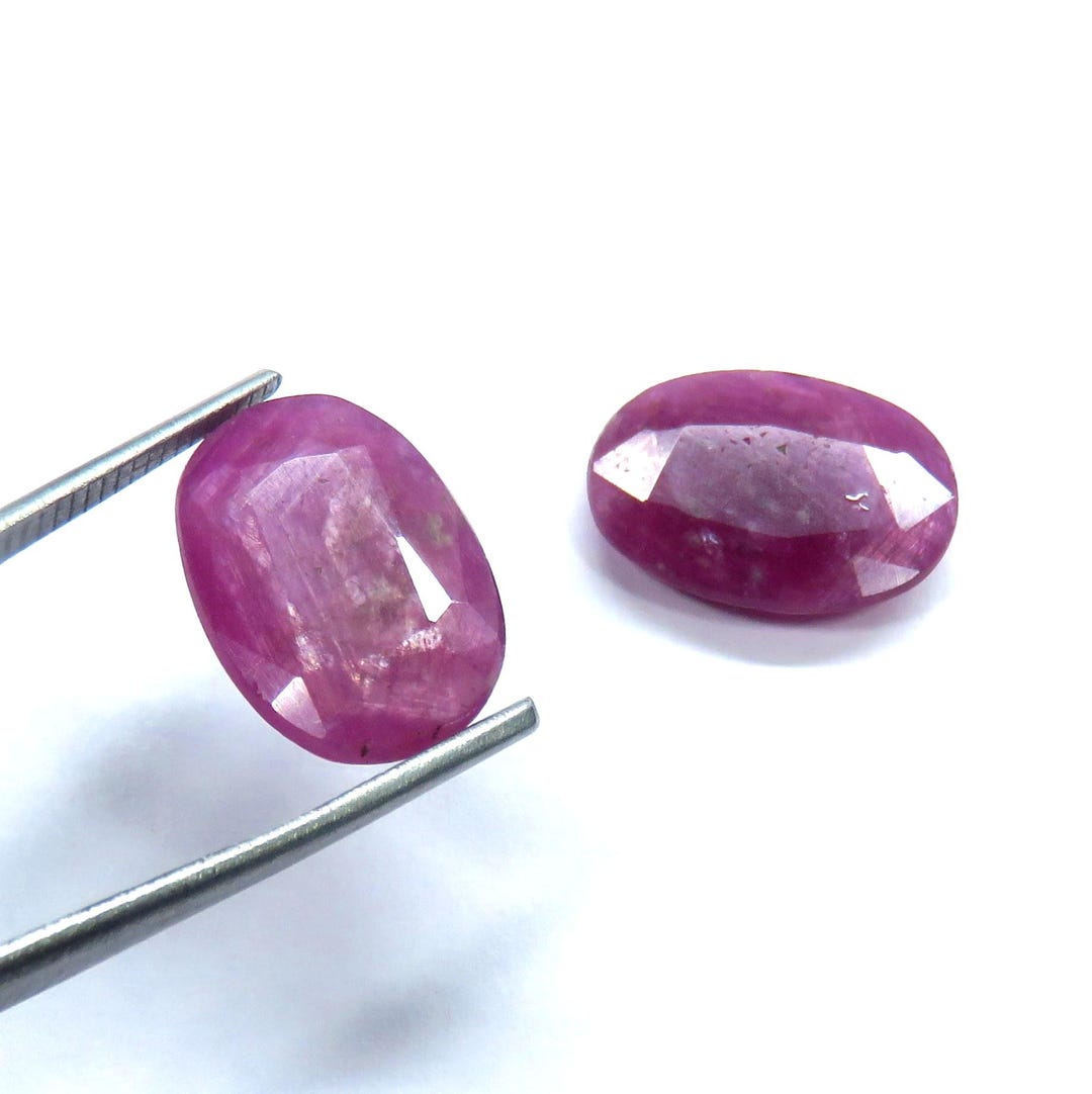 Rare !! Hot Pink Ruby Pair 16.50 Carats Oval Faceted Non Heated Non ...