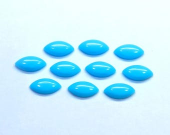 Magnífica turquesa Sleeping Beauty em formato cabochão marquise, de 2,5 x 5 mm a 7 x 14 mm, pedra preciosa solta. Turquesa do Arizona em formato cabochão liso para joias.