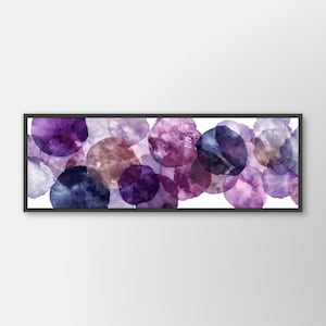 Boho Framed Wall Art • Purple Botanical Panoramic Canvas Print • No. 125