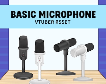 Micrófono blanco y negro básico para Vtuber. Micrófono para Vtuber ideal para streaming, entretenimiento y conversación.