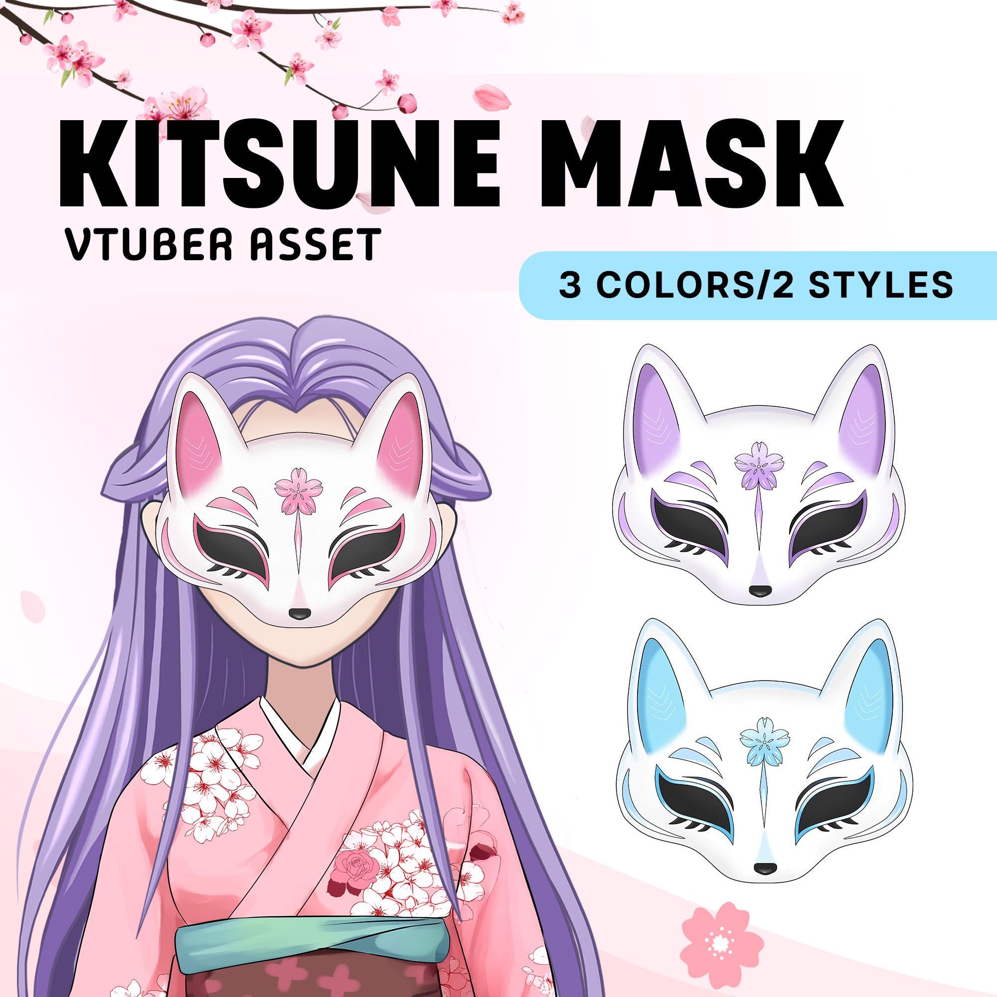 Dark Kitsune Mask - Etsy, image size:2000x2000