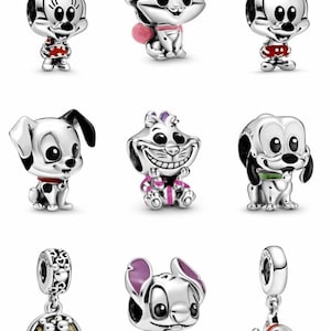 Pandora Disney Character Charm Silver S925 ALE Compatable With Charm Pendent Bracelet And Necklace-Jewellery Gift Mickey Stitch Cat Dog