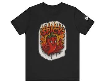 Spicy Chili Pepper Funny Graphic Tee | Hot Sauce Lover Gift | Foodie Streetwear | Bella Canvas Unisex