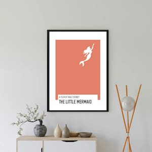 THE LITTLE MERMAID poster nursery, Disney Nursery, minimalist wall art, vintage Disney, Disney home decor, Disney, Pixar, Disney Poster