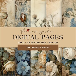 Digital paper, junk journal papers, scrapbook paper, vintage junk journal pages, printable digital journal pages, scrapbooking paper.