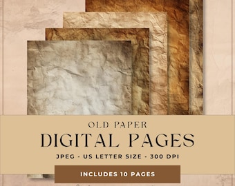Papel antiguo vintage, papel digital, papeles de diario basura, papel para álbumes de recortes, páginas de diario digital imprimibles, papel para álbumes de recortes.