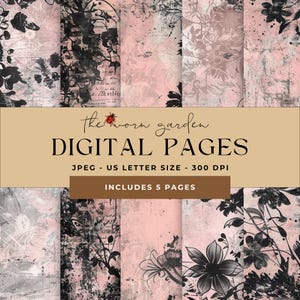 Digital paper, junk journal papers, scrapbook paper, vintage junk journal pages, printable digital journal pages, scrapbooking paper.