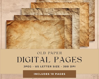 Papel antiguo vintage, papel digital, papeles de diario basura, papel para álbumes de recortes, páginas de diario digital imprimibles, papel para álbumes de recortes.