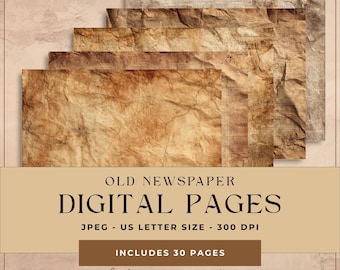 Periódico viejo, papel antiguo vintage, papel digital, papeles de diario basura, papel para álbumes de recortes, páginas de diarios digitales, papel para álbumes de recortes.