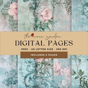 Digital paper, junk journal papers, scrapbook paper, vintage junk journal pages, printable digital journal pages, scrapbooking paper.